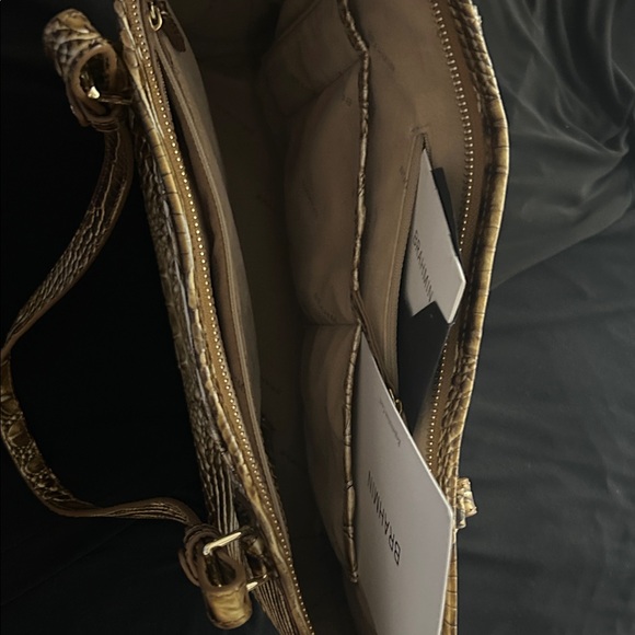 Brahmin Brown Crocodile-Embossed Shoulder Bag - Picture 2 of 8